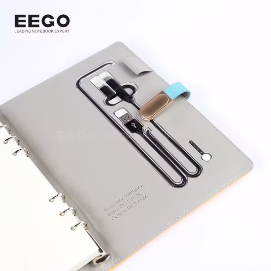 Luxury Leather A5 Executive Power Bank Notebook with Ring Binder