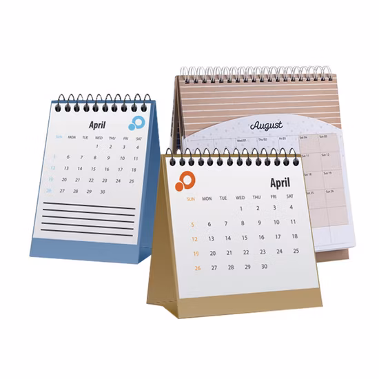 2024 Year Calendar Printing Company OEM Logo Art Paper Board Book Printing Wall Office Table English Schedule Desk Planner Calendar